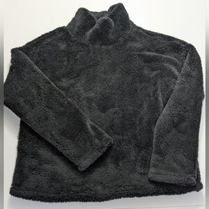 HEAT KEEP, Sherpa Mock neck Top, Black, Size Medium